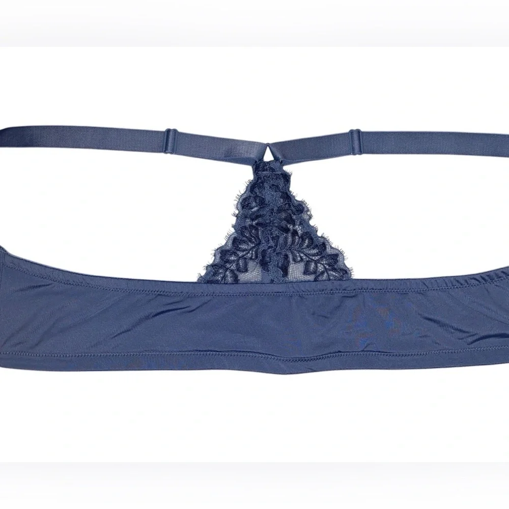 CACIQUE Intimates “Boost Plunge” Front Closure Racerback Bra NWOT Slate Blue 44D - Picture 5 of 8